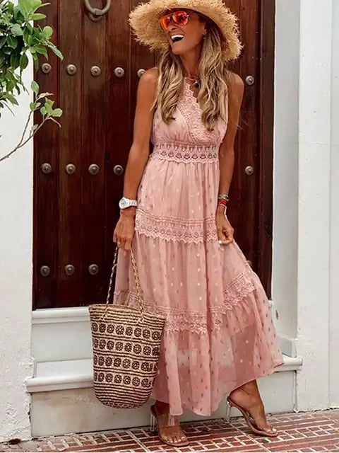 Vestido boho decote em V - Crystal