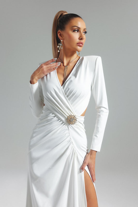 Vestido decote e fenda alta - Adyce