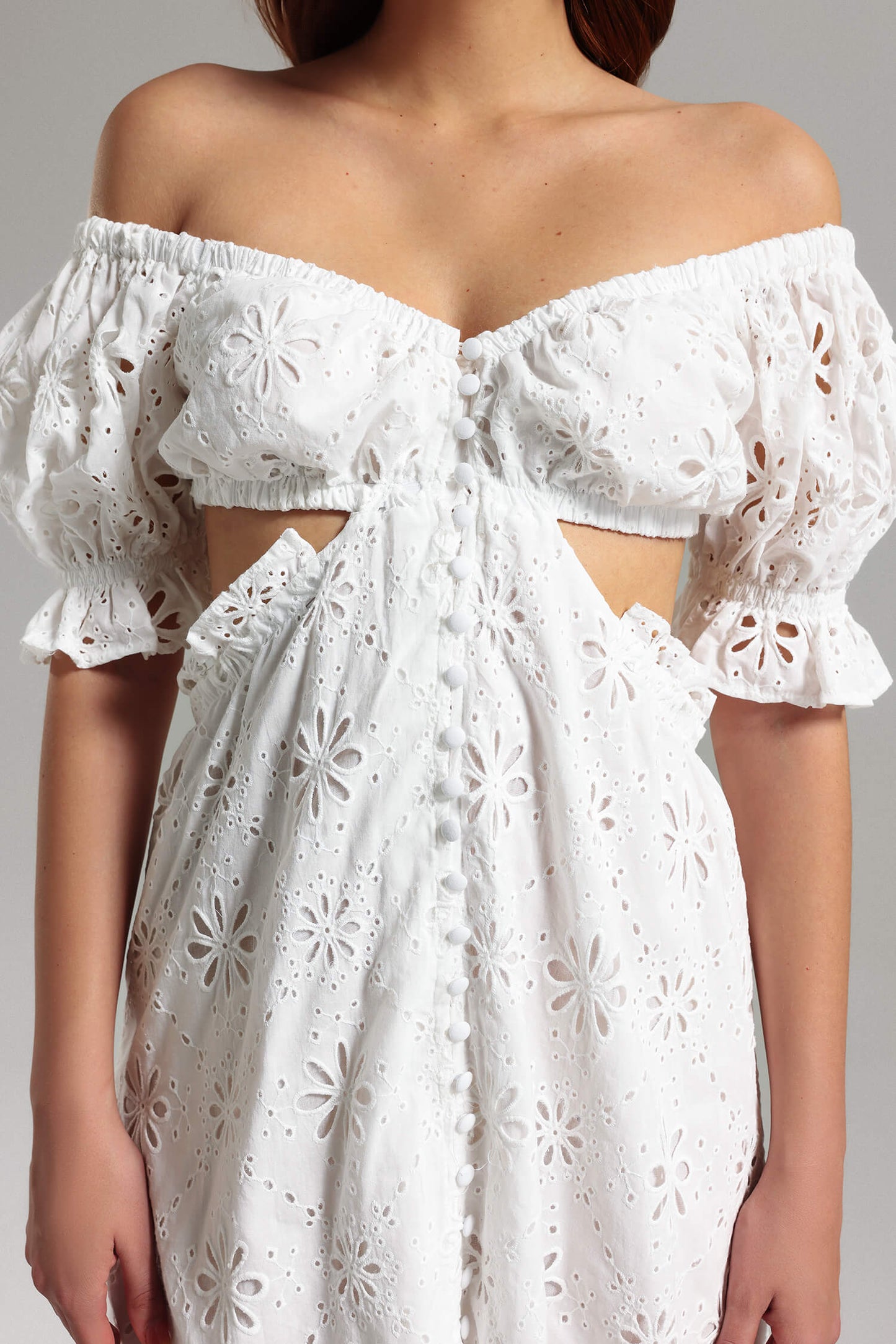Vestido de renda fora do ombro - Lian