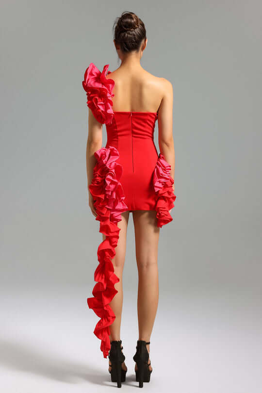 Vestido com babados um ombro - Iris