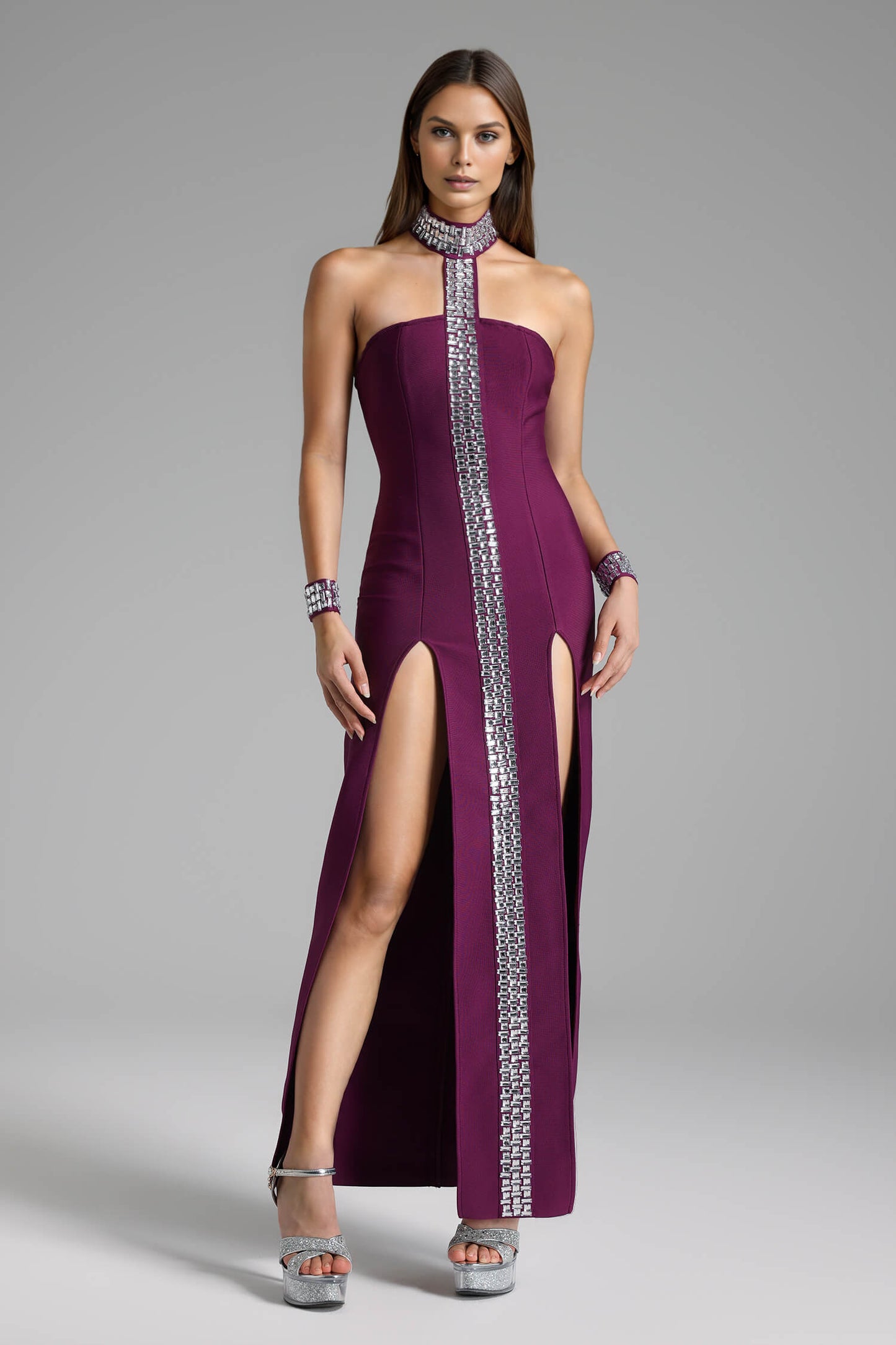 Vestido gargantilha de cristal - Renna