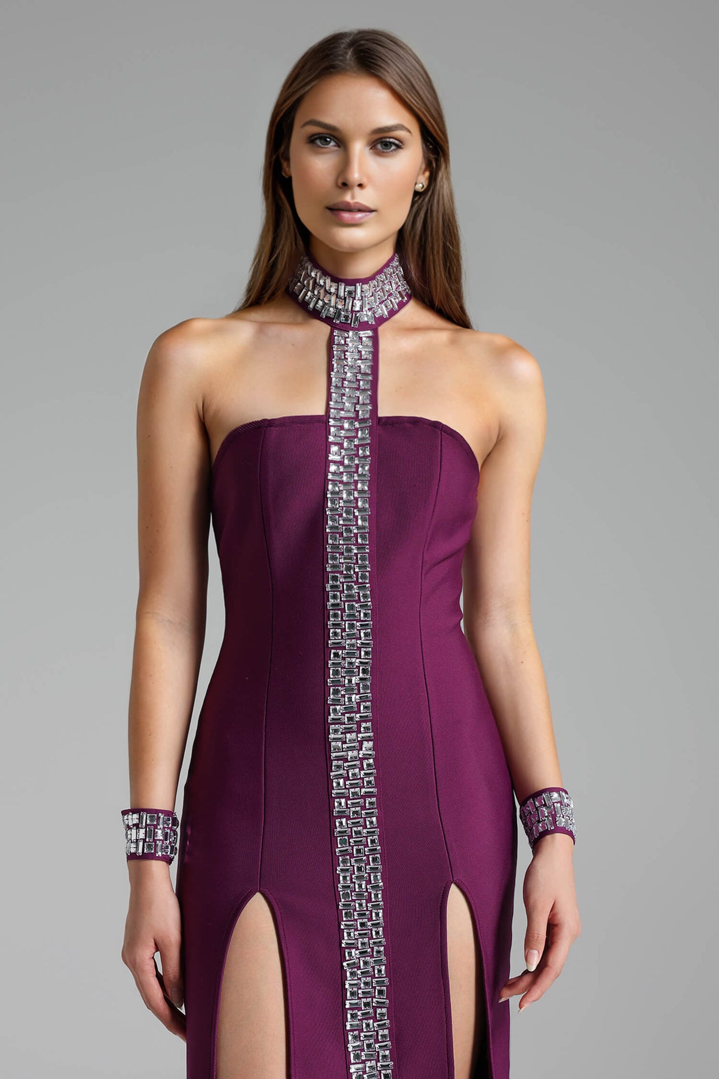 Vestido gargantilha de cristal - Renna