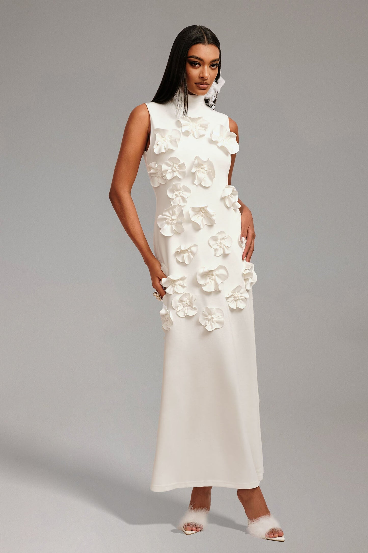 Vestido de gola com apliques - Kristy