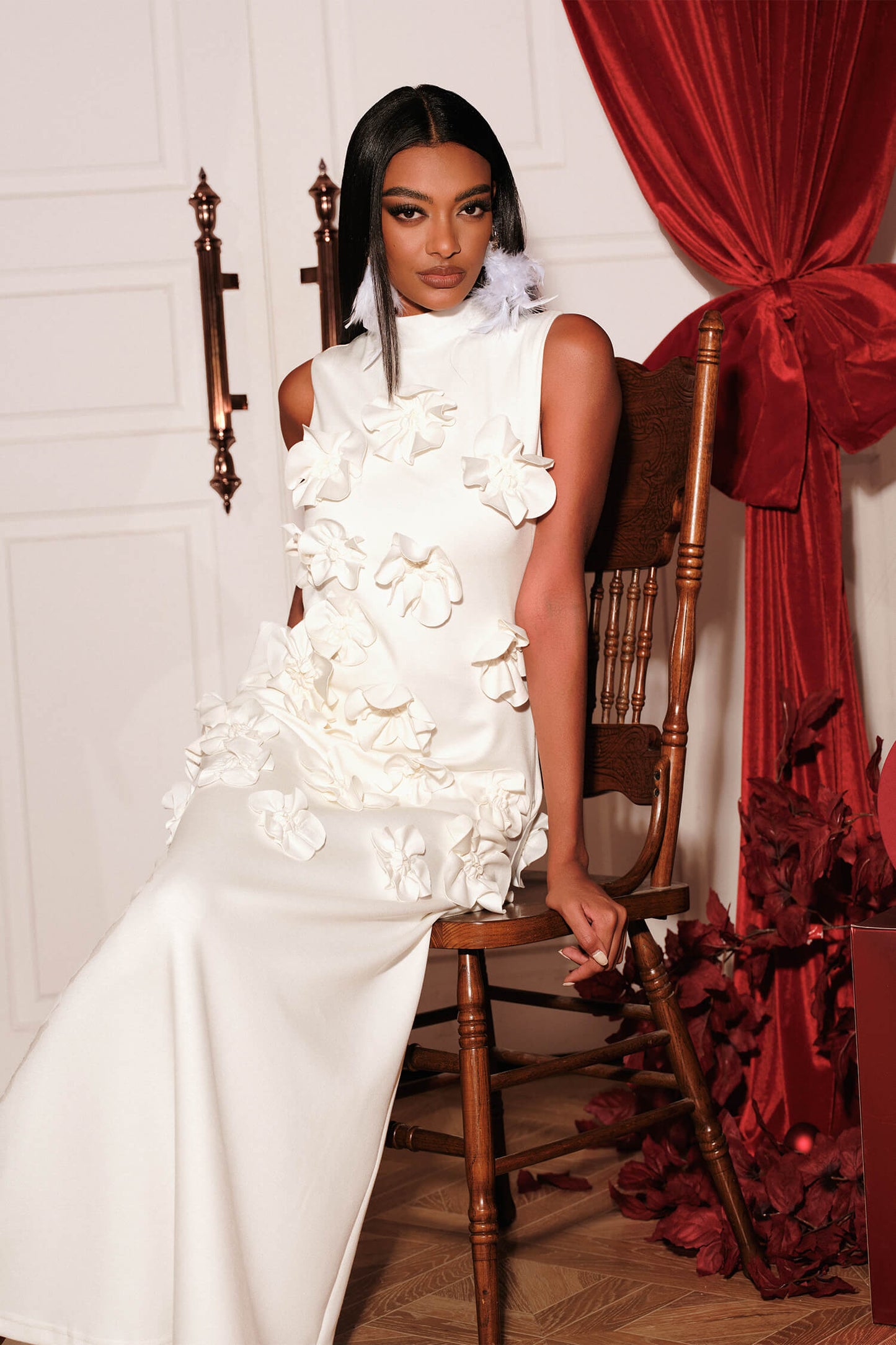 Vestido de gola com apliques - Kristy