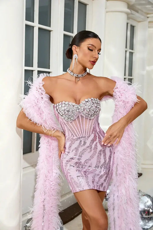 Vestido lantejoulas luxo - Inara