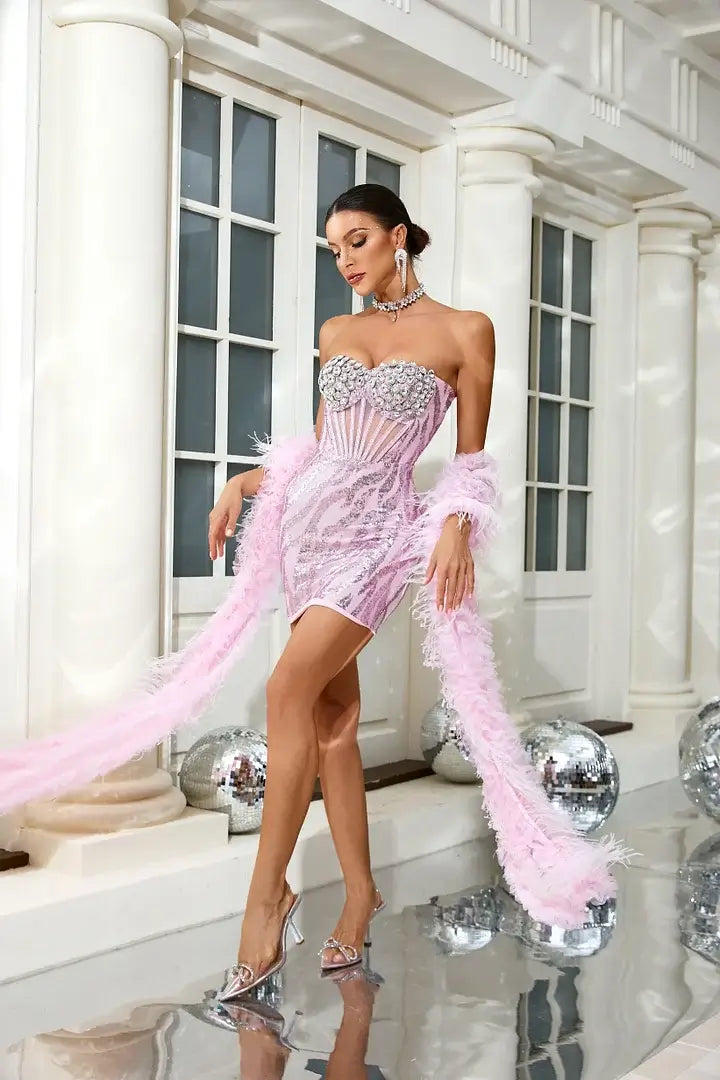 Vestido lantejoulas luxo - Inara