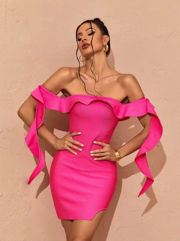 Vestido sem alças com babados - Nya