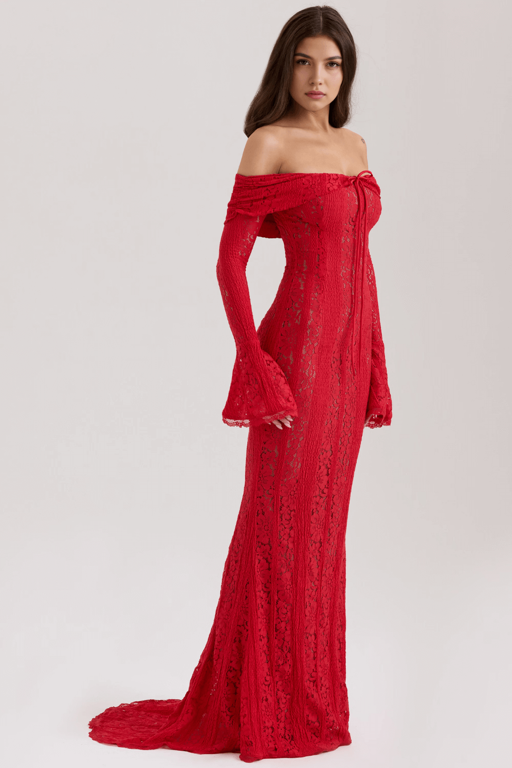 Vestido renda ombro a ombro - Brunela