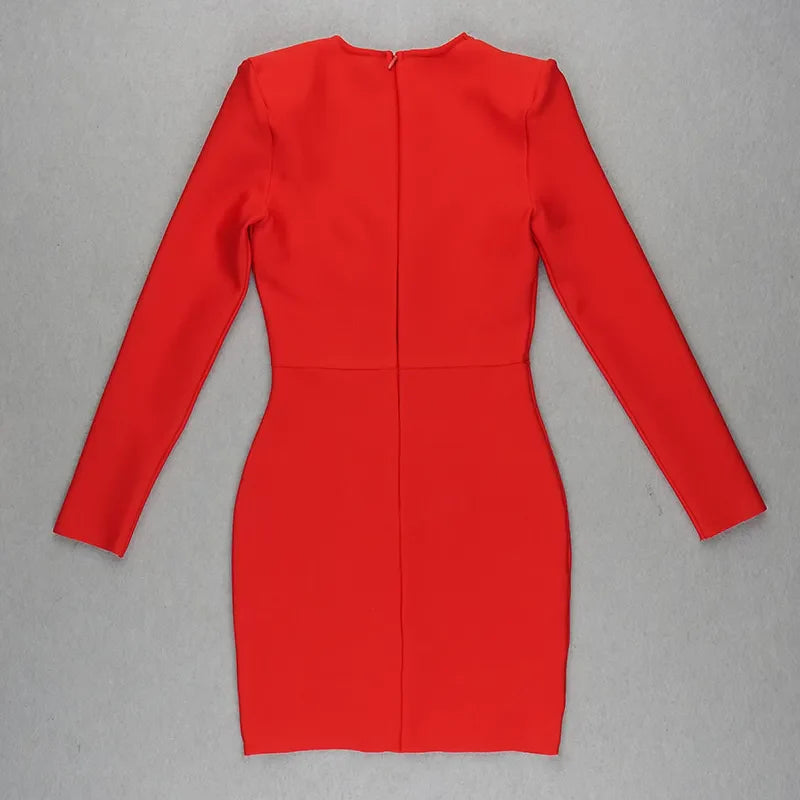 Vestido bandagem decote strass - Suria