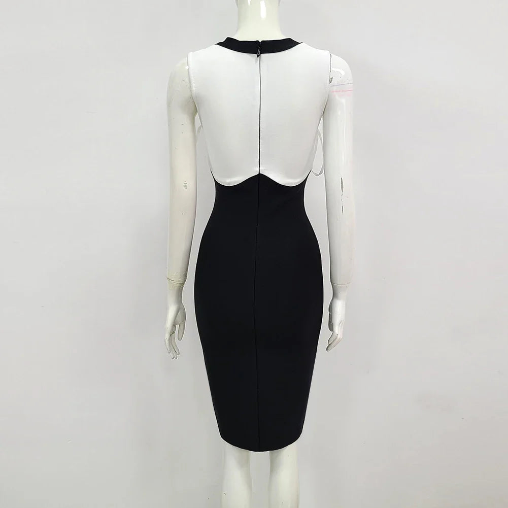Vestido contraste com botões - Lydia