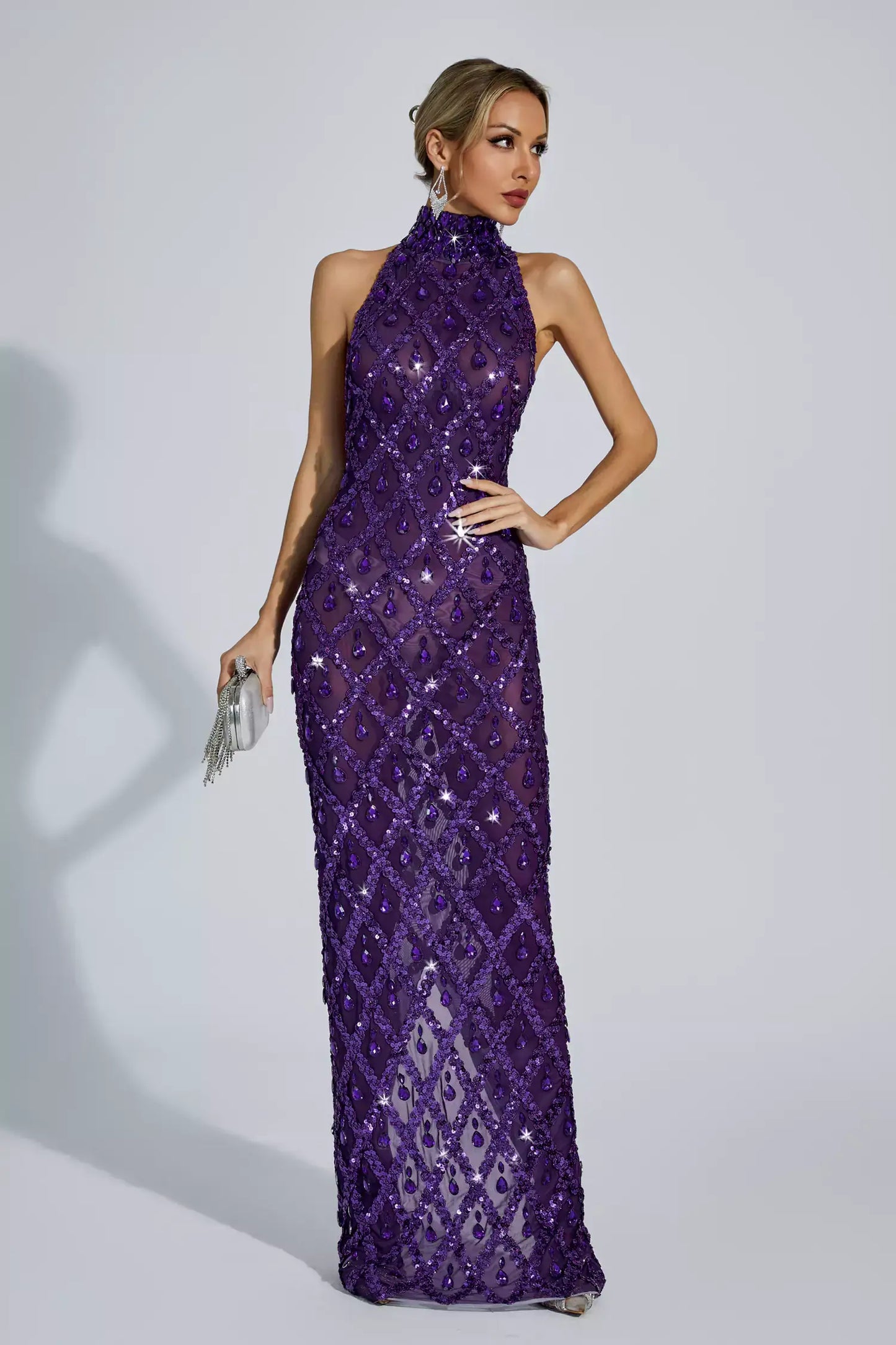 Vestido transparência e pedraria - Liona
