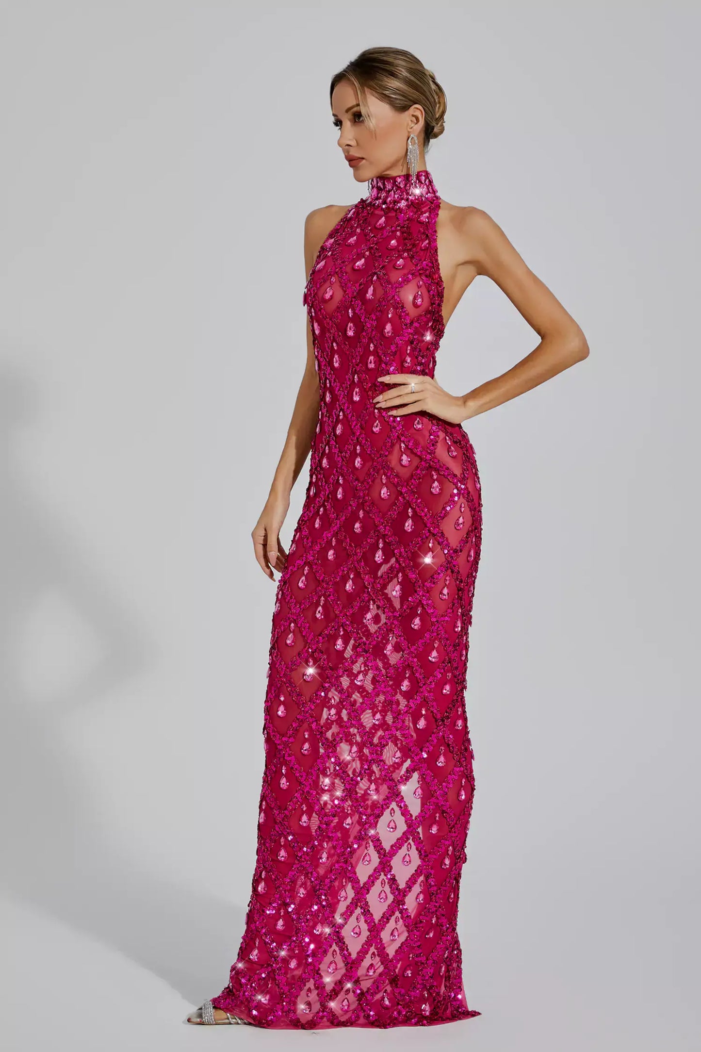 Vestido transparência e pedraria - Liona