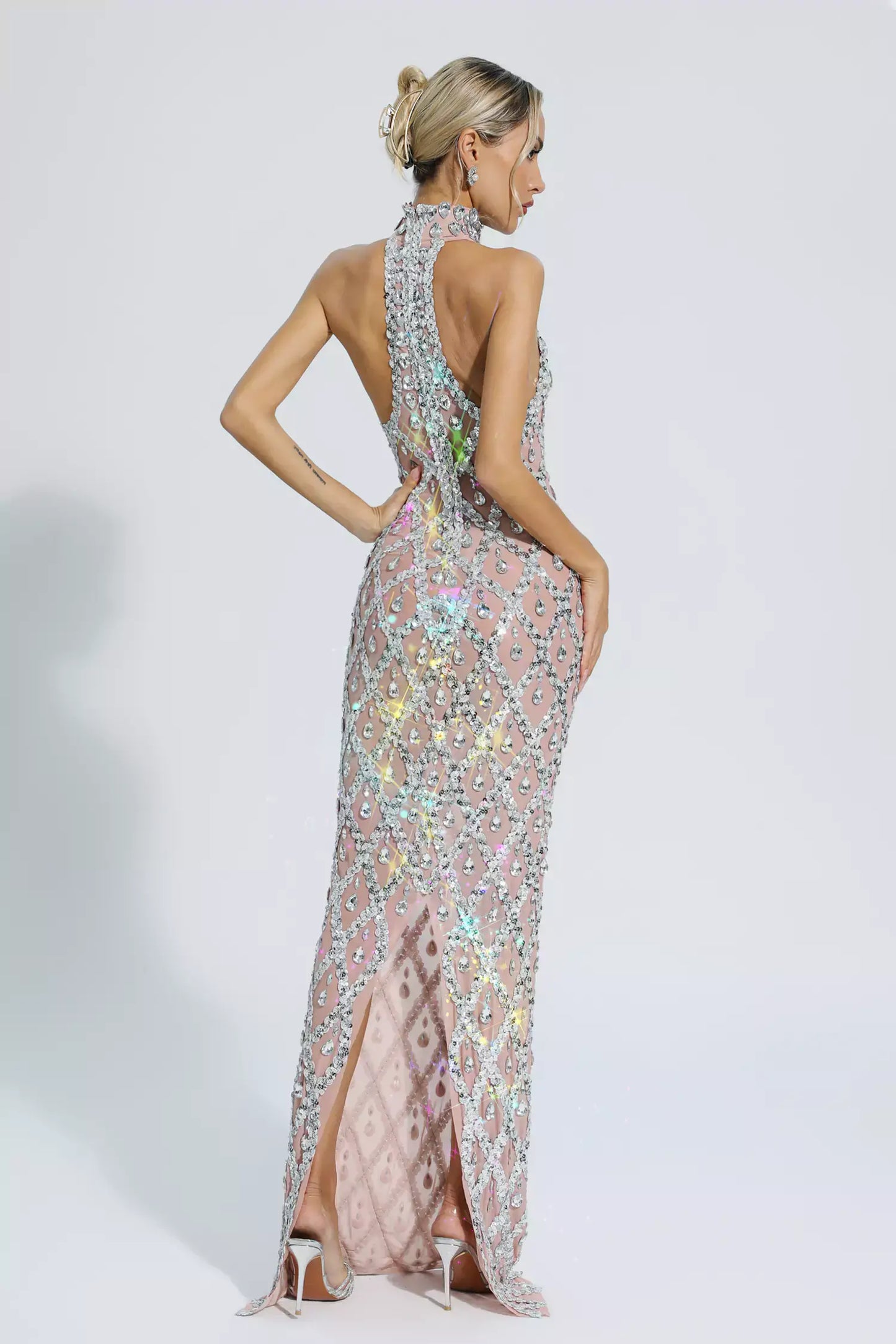 Vestido transparência e pedraria - Liona