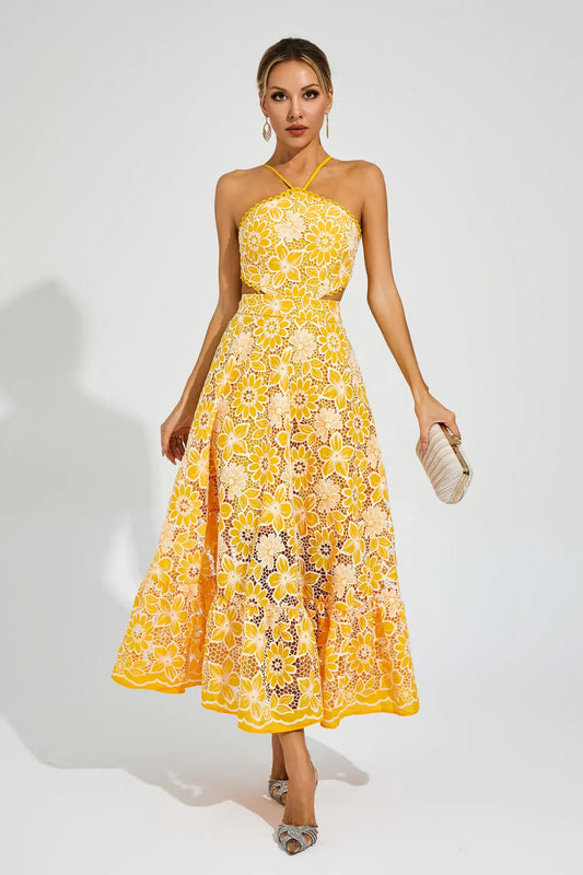 Vestido bordados com alças - Laine