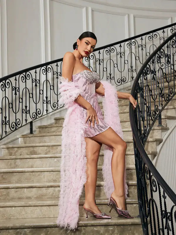 Vestido lantejoulas luxo - Inara