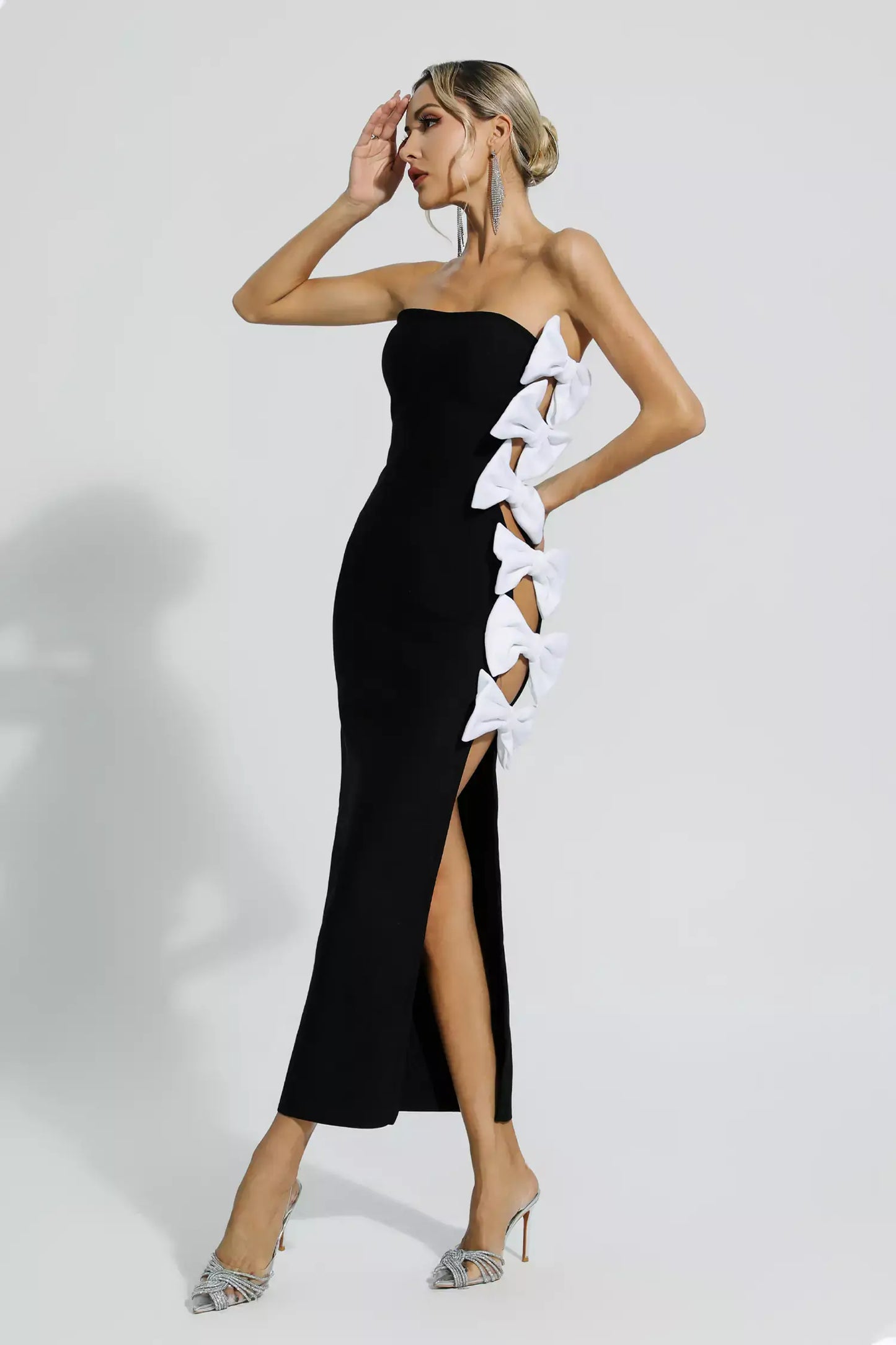 Vestido laço abertura lateral - Nelly