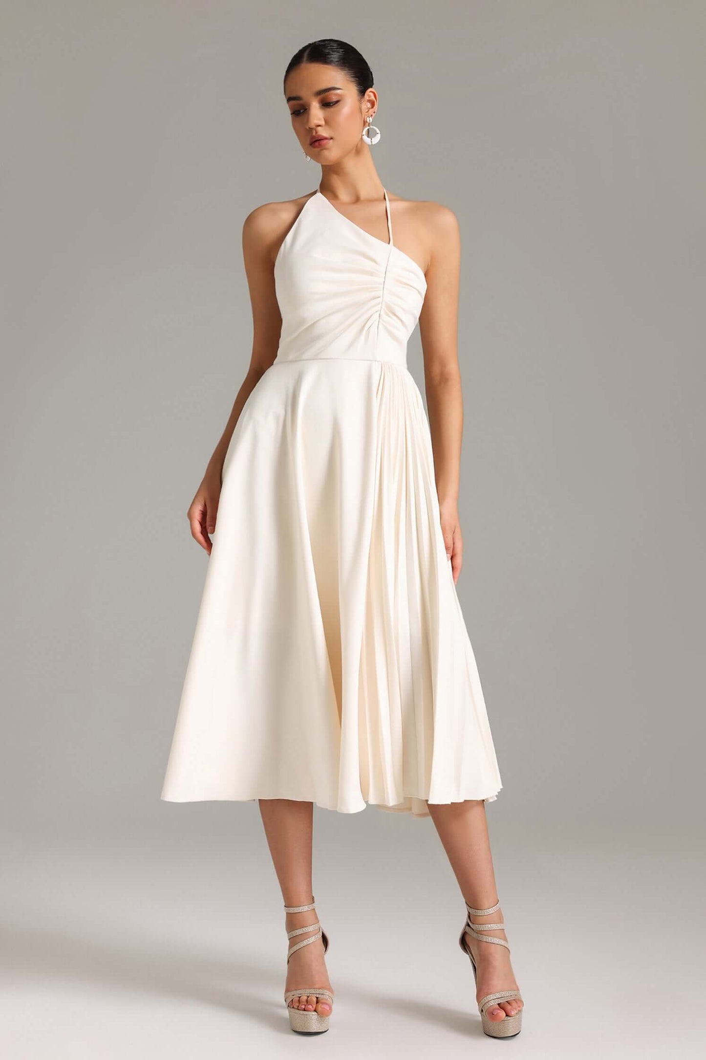 Vestido drapeado uma alça - Ruby