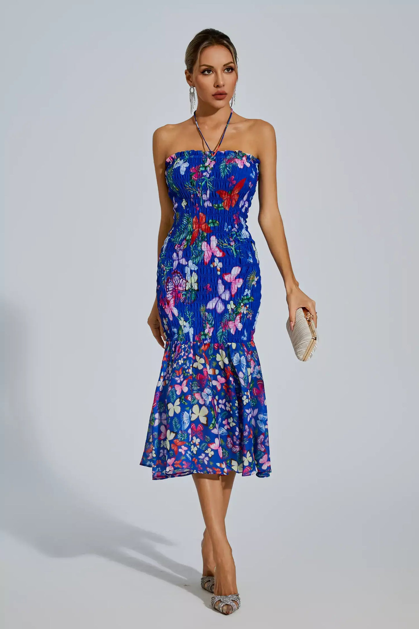 Vestido Tubo Elástico Borboleta - Linna