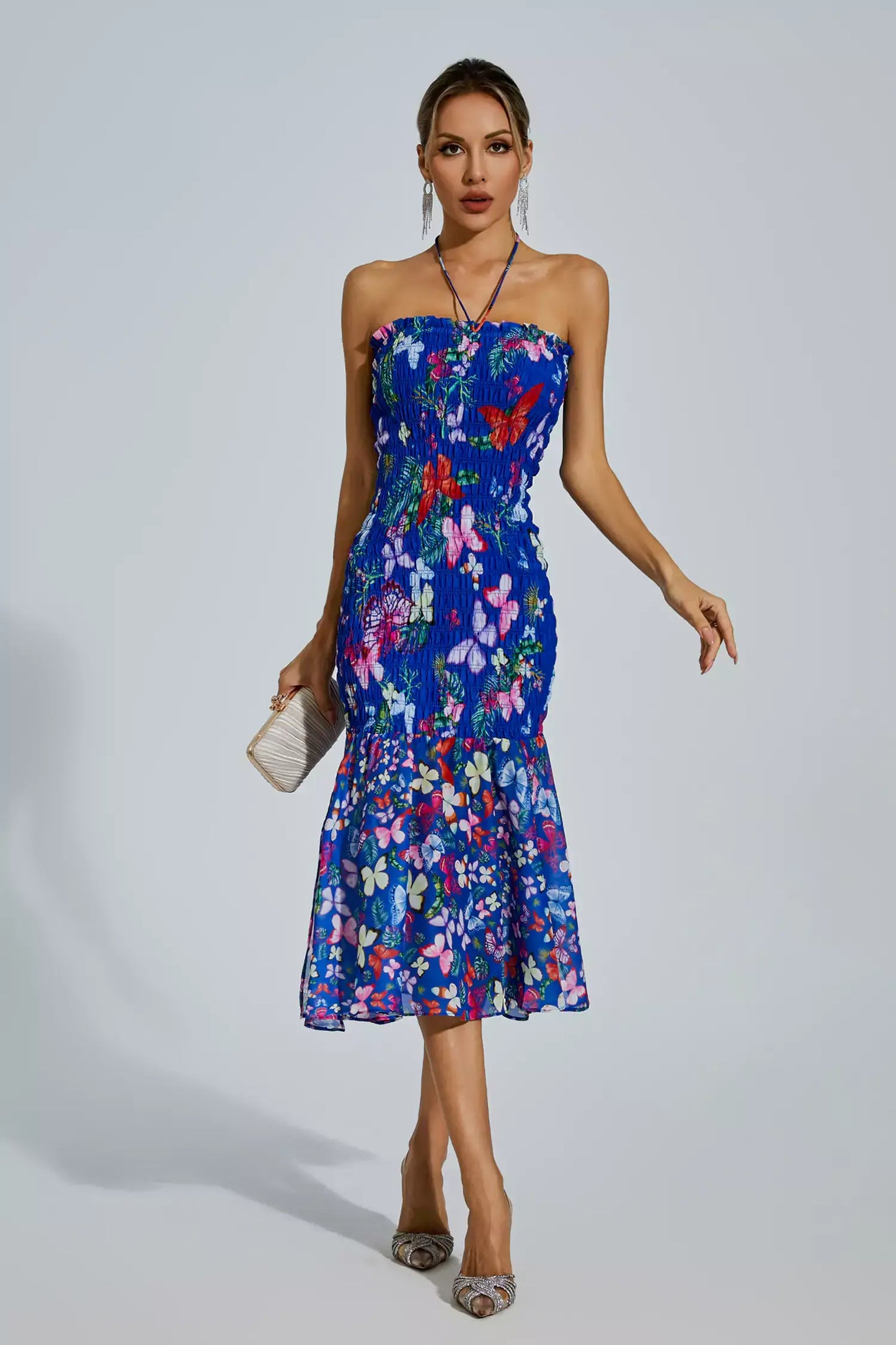 Vestido Tubo Elástico Borboleta - Linna