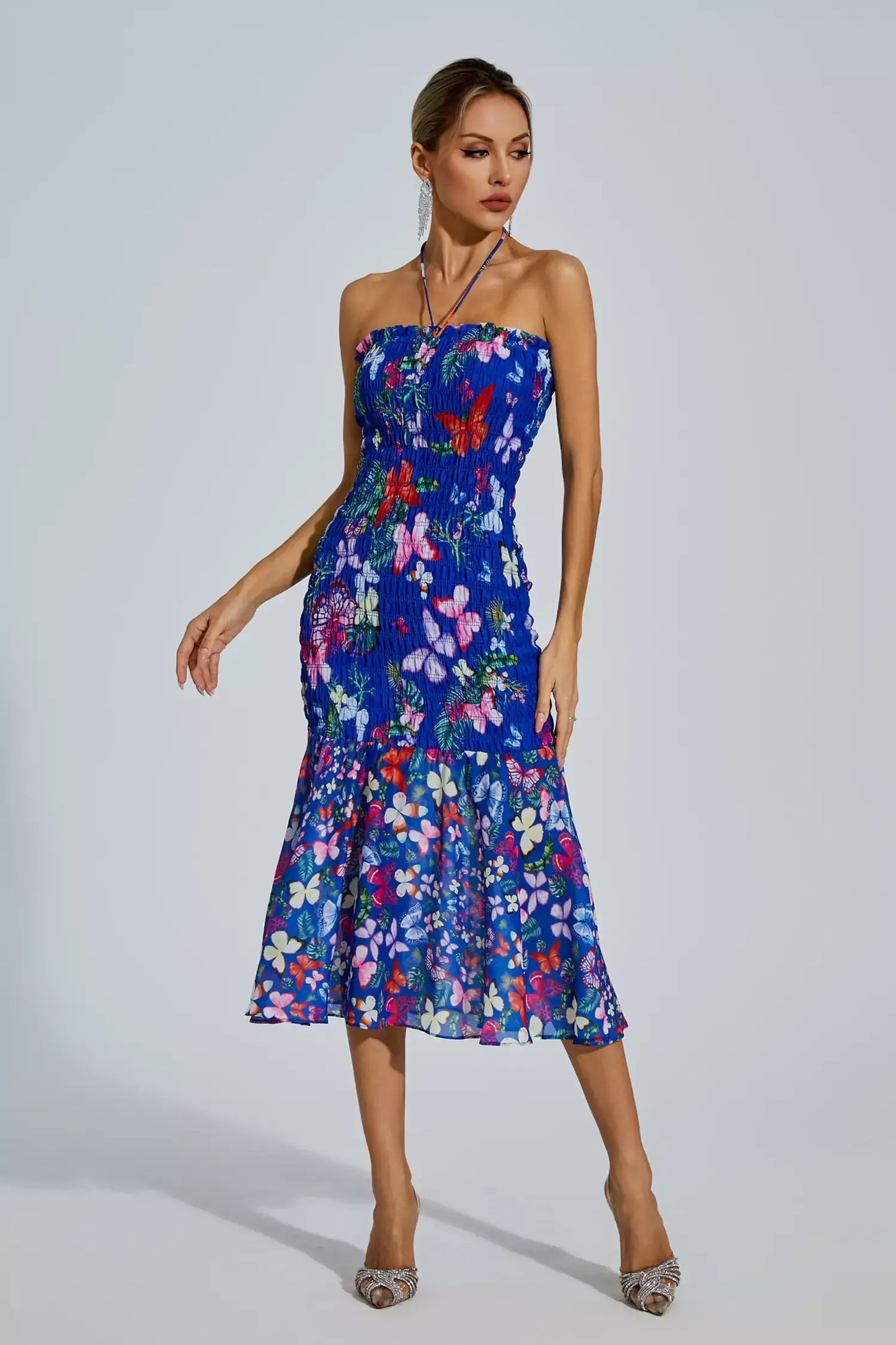 Vestido Tubo Elástico Borboleta - Linna