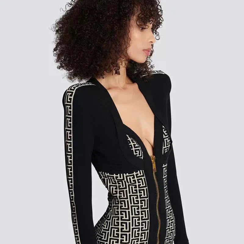 Vestido zíper em jacquard - Iara
