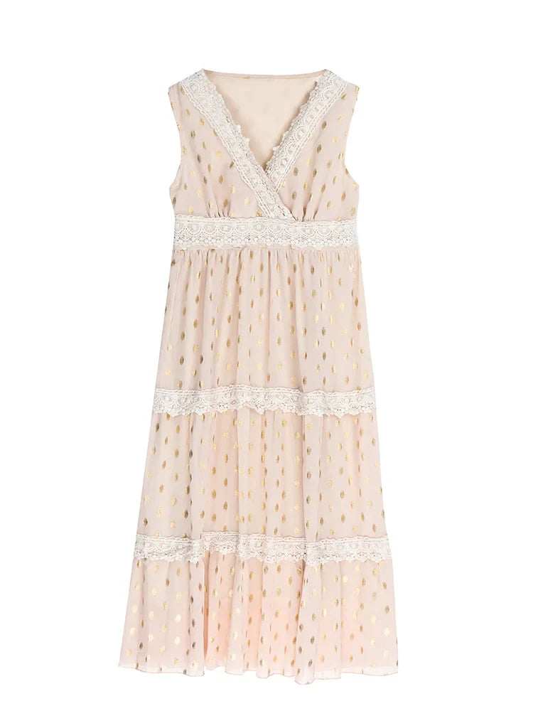 Vestido boho decote em V - Crystal