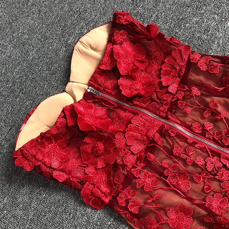 Vestido flor bordado - Vivia