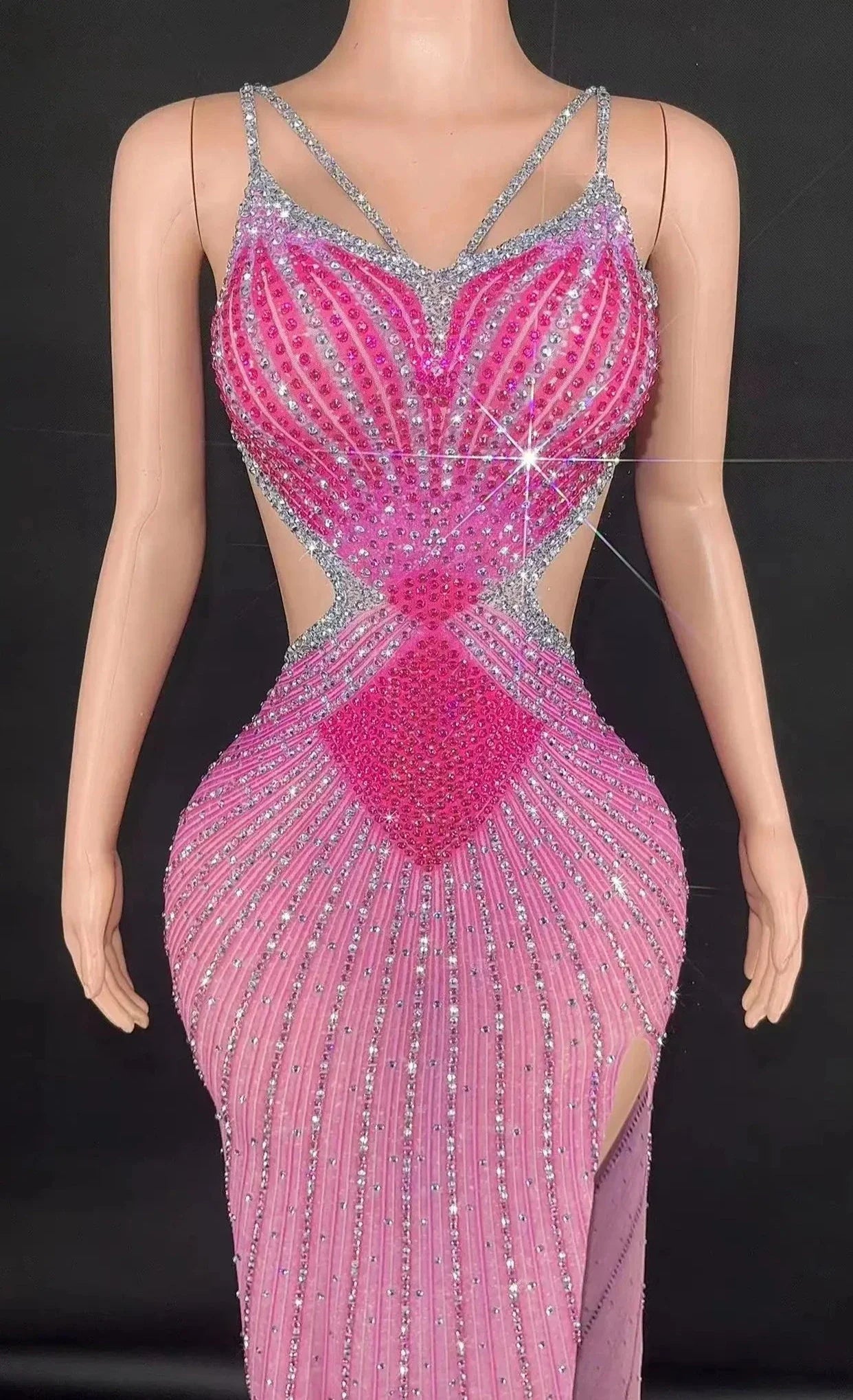 Vestido fenda pedraria - Bexlei