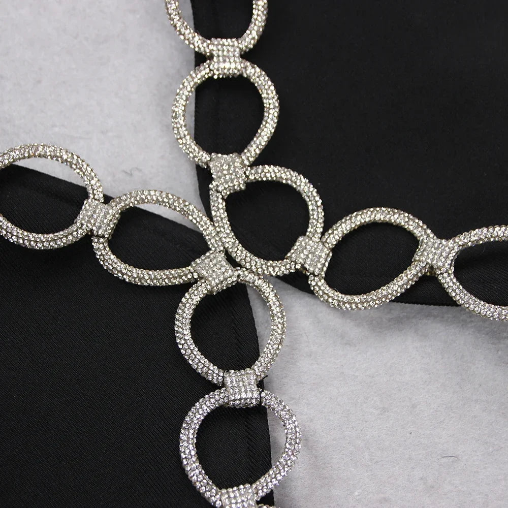 Vestido recorte com strass - Flika