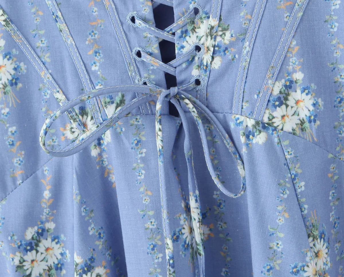 Vestido corset floral de alças - Tilia