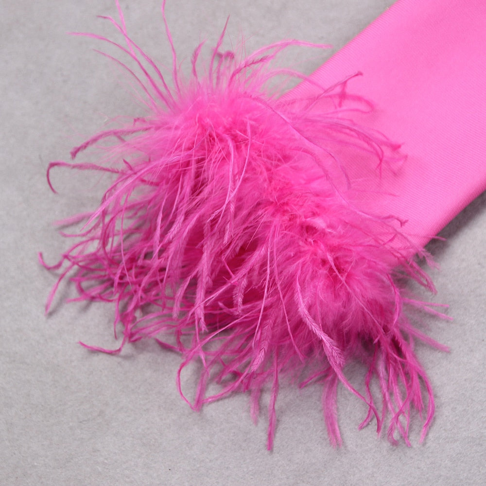 Vestido sexy de manga comprida - Plum