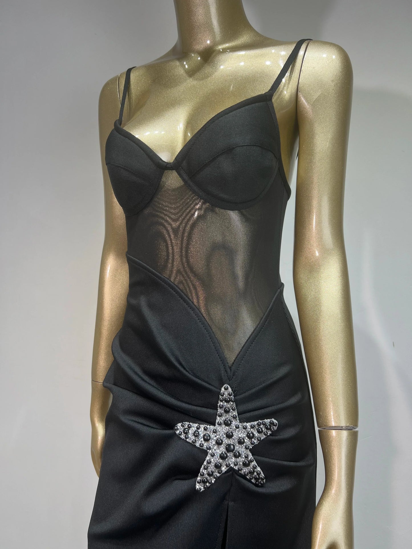 Vestido fenda estrela do mar - Julia
