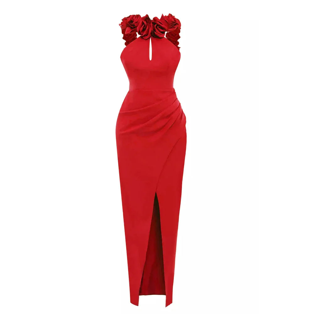 Vestido fenda alta floral - Renata