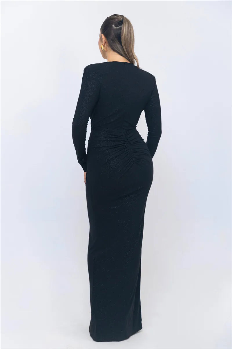 Vestido brilhante com decote V - Tulian