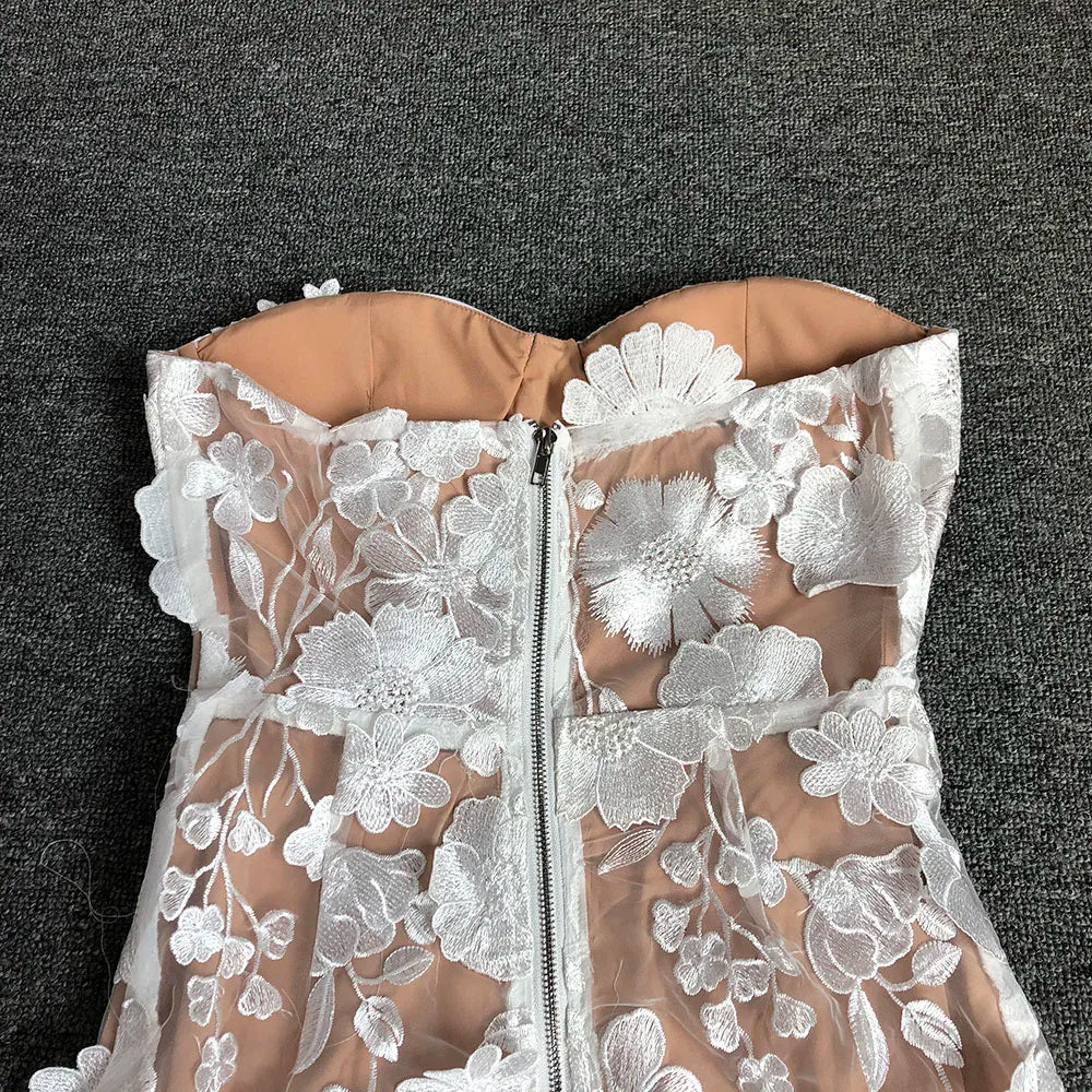 Vestido flor bordado - Vivia