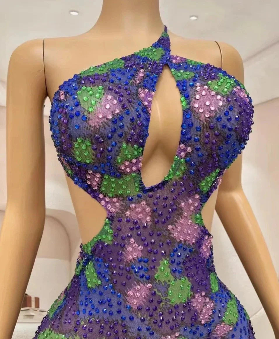 Vestido com strass colorido - Bianca