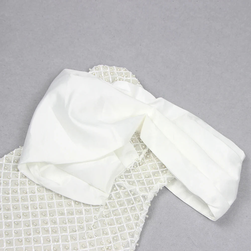 Vestido bordado um ombro só - Tania