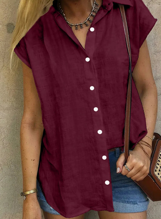 Camisa manga curta de botão - Glicia
