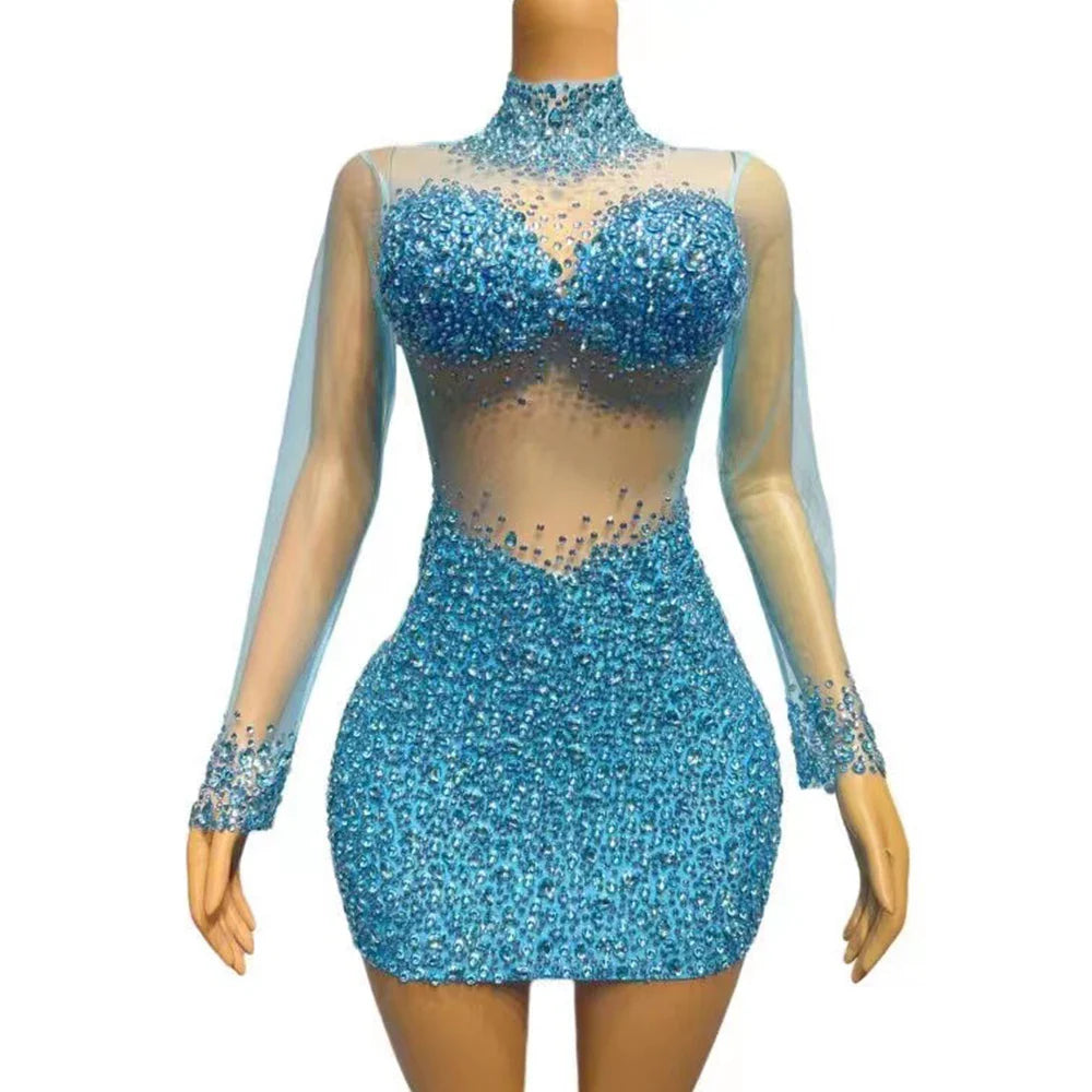 Vestido transparência em pedraria - Ryacinth