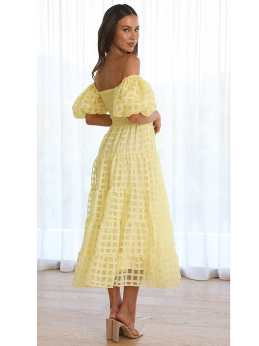 Vestido ombro casinha de abelha - Lana