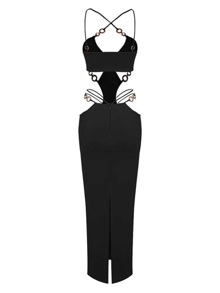 Vestido recortes e costas nuas - Aura