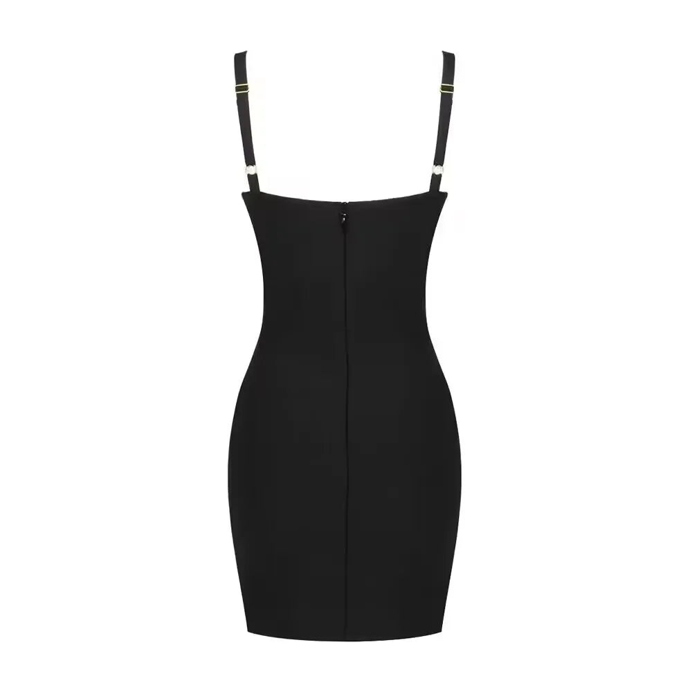 Vestido preto sexy vazado - Mia