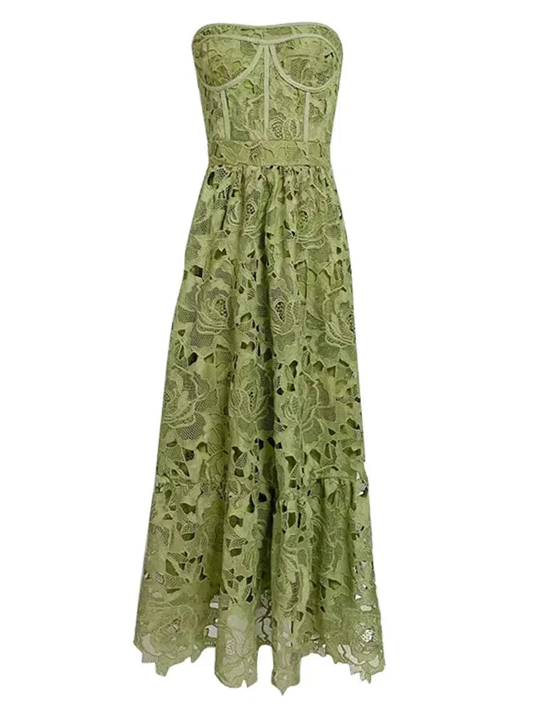 Vestido de renda sem alças - Flavia