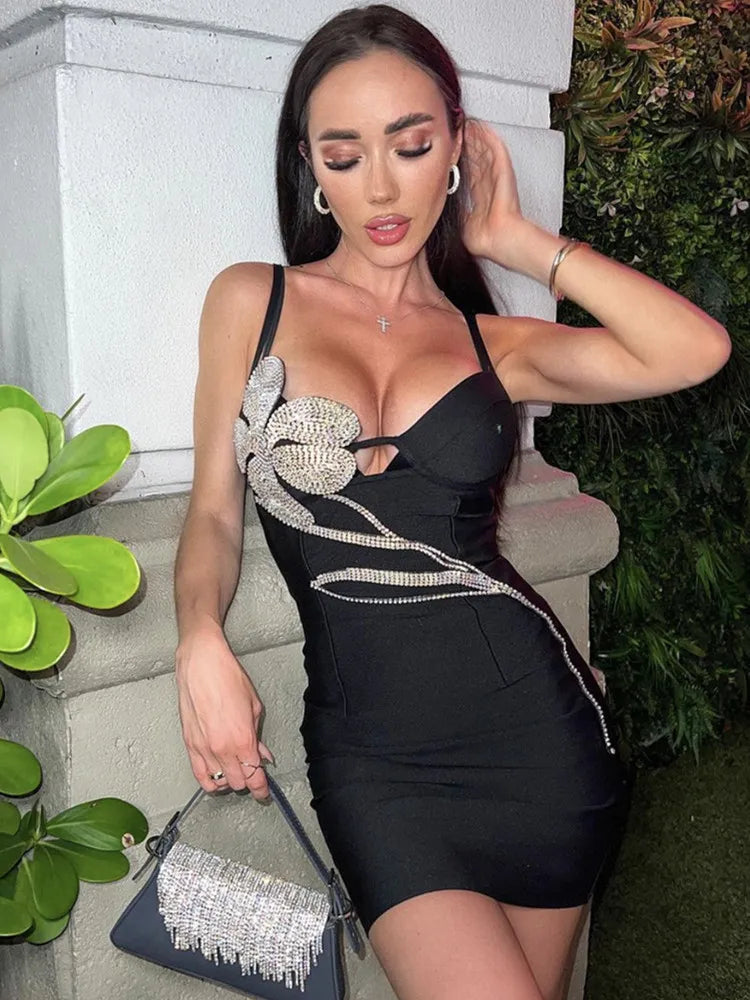 Vestido bandagem com flor - Garden