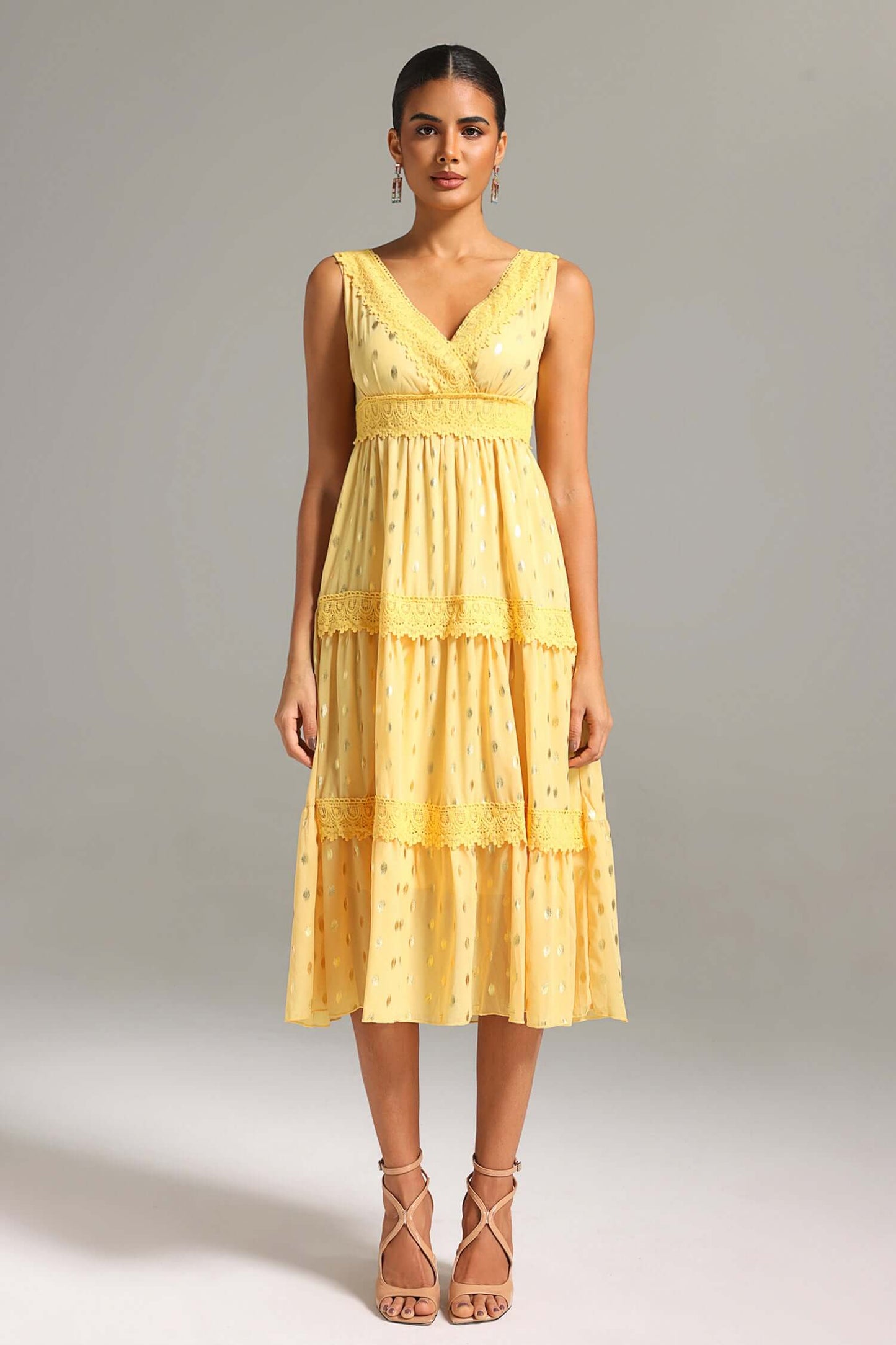 Vestido boho decote em V - Crystal