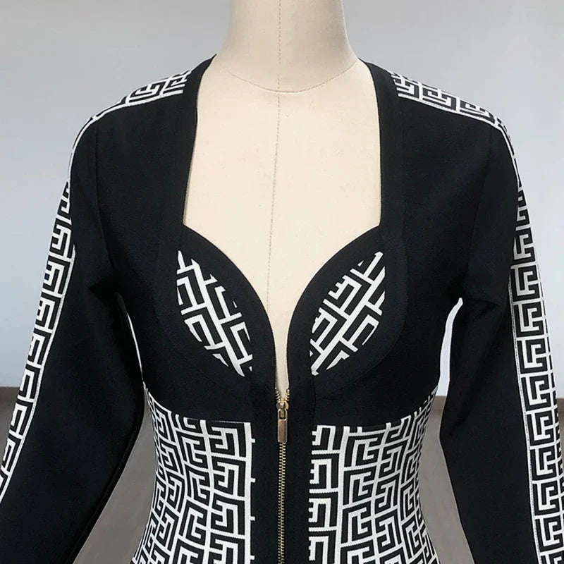 Vestido zíper em jacquard - Iara
