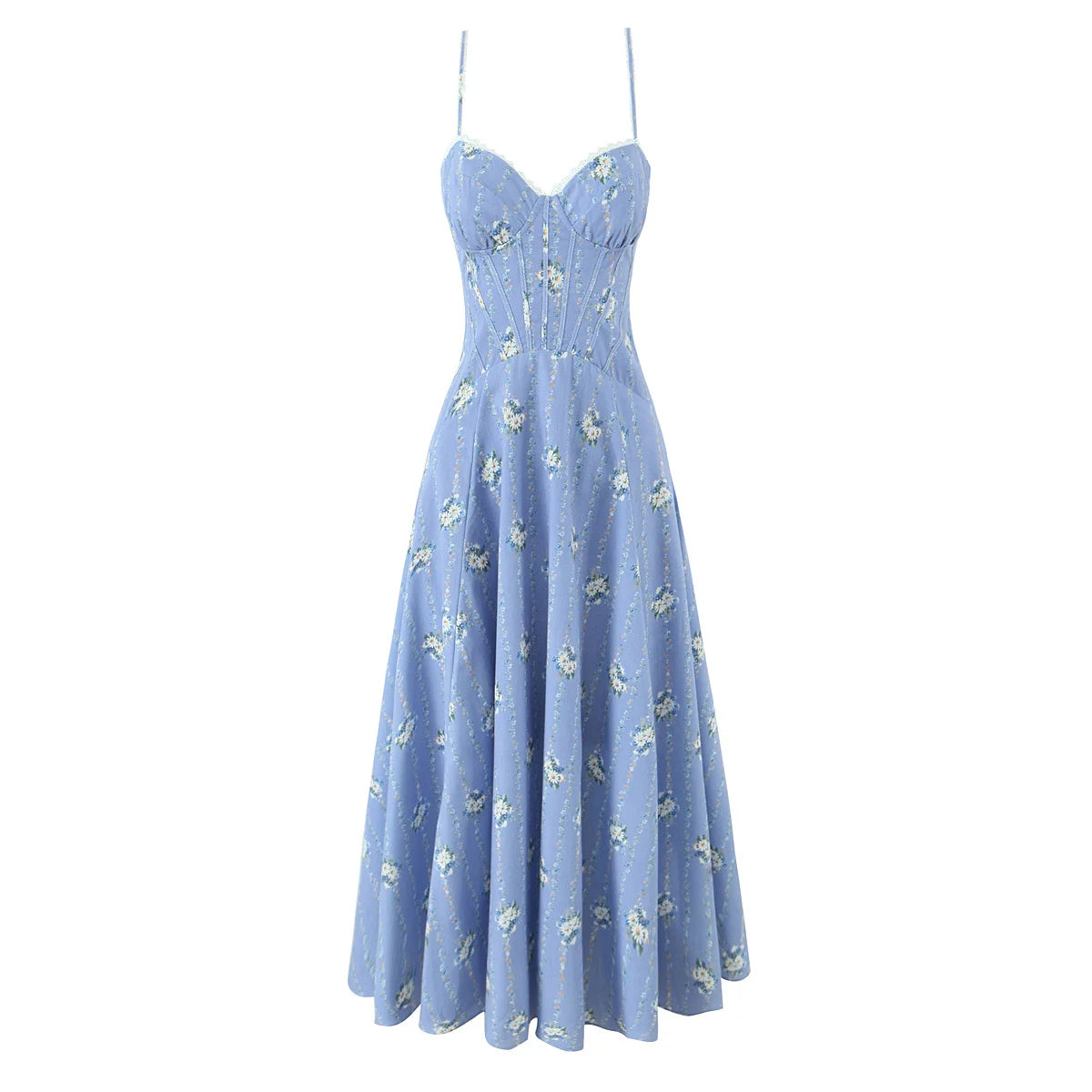 Vestido corset floral de alças - Tilia