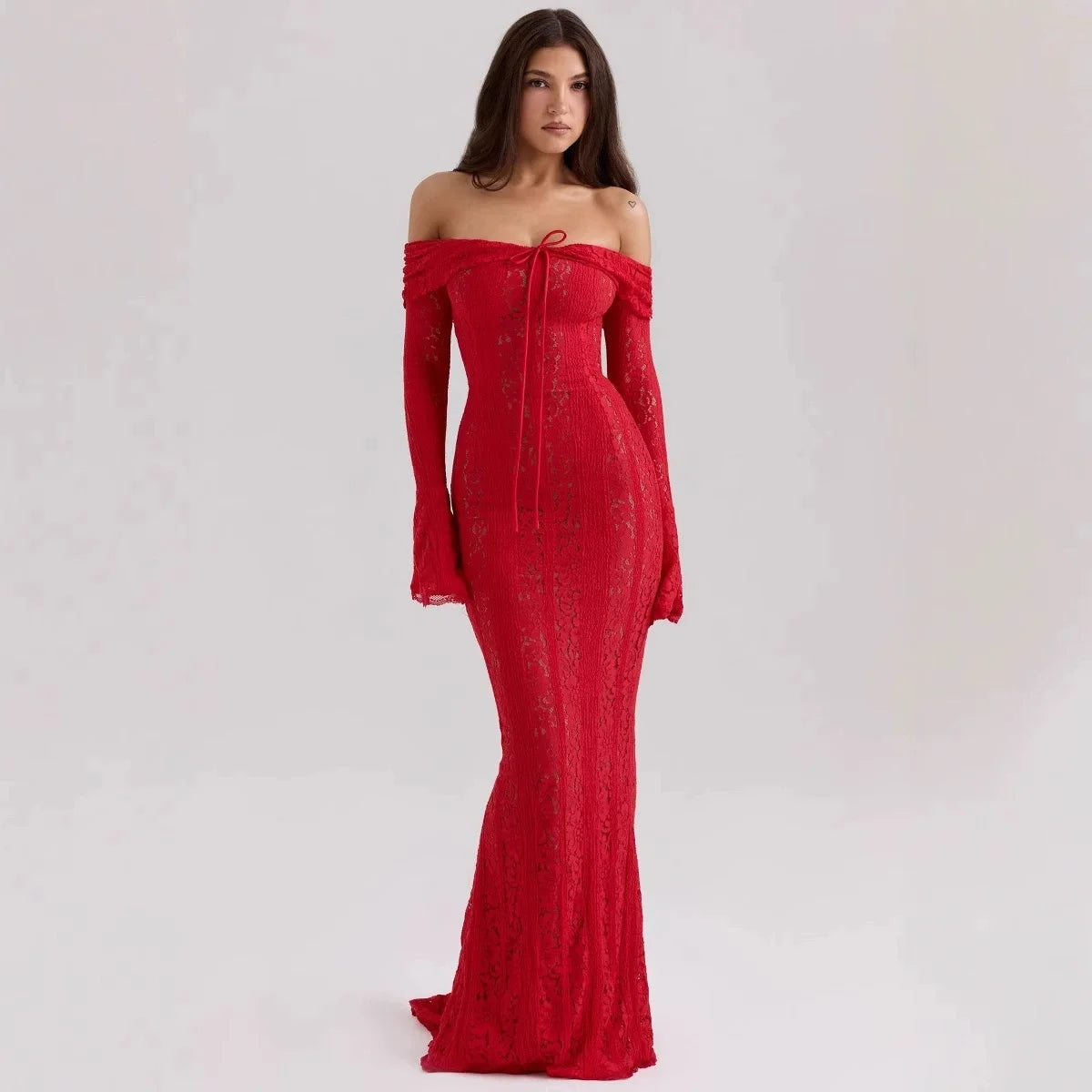 Vestido renda ombro a ombro - Brunela