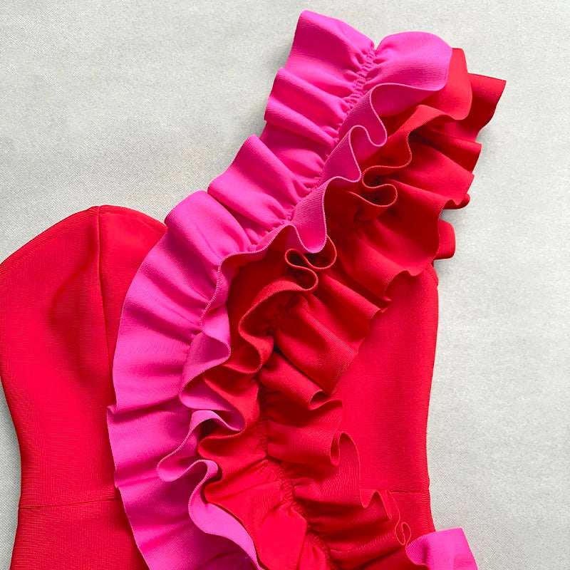 Vestido com babados um ombro - Iris