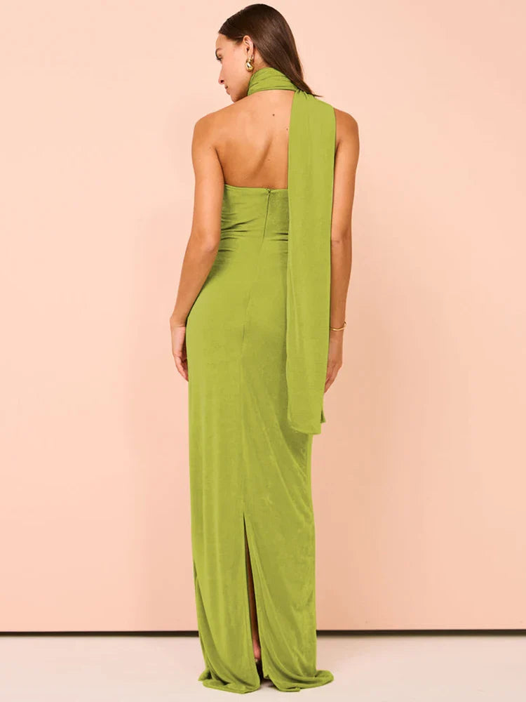 Vestido longo com enxarpe - Sharma